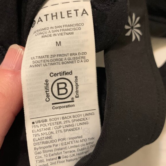 Athleta Ultimate Zip Front Bra D-DD EUC Size M - Picture 7 of 8